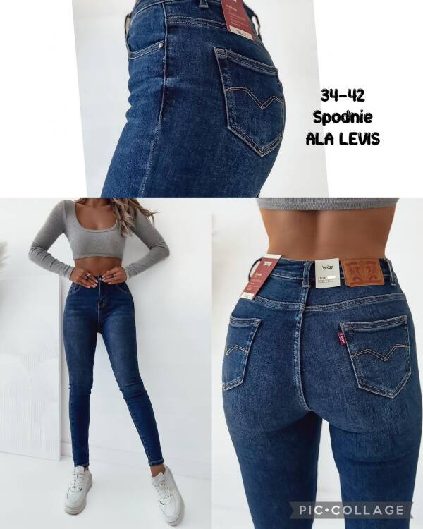 Spodnie damska jeans Roz 34-42, 1 Kolor Paszka 10 szt